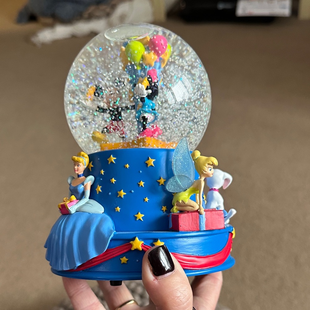 Disney Blue and Yellow Snow Globe with Characters